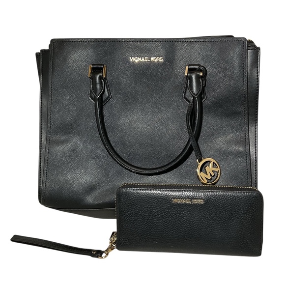 Michael Kors Black Satchel and Wallet Bundle - Picture 1 of 16